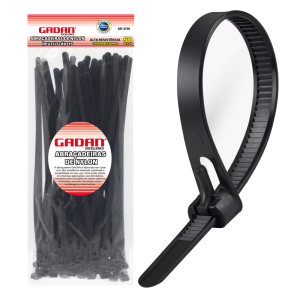 ABRAÇADEIRA DE NYLON REUTILIZÁVEL 7,6X250MM C/ 50UN. PRETA - GADAN