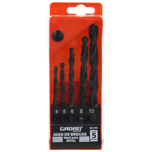 JOGO DE BROCAS PARA METAL C/ 5 PCS - GADAN