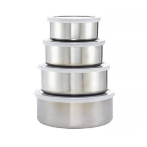 KIT 4 TIGELAS EM INOX COM TAMPA - GADAN